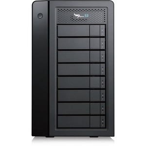 Promise Pegasus32 R8 DAS Storage System - 8 x HDD Supported - 8 x HDD Installed - 112 TB Installed HDD Capacity - Serial ATA - 8 x SSD Supported - 0 x SSD Installed - Serial ATA Controller - RAID Supported - 0, 1, 5, 6, 10, 50, 60, JBOD RAID Levels - 8 x Total Bays - 8 x 3.5" Bay - Desktop