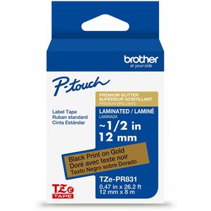 Brother Multipurpose Label - - DiameterTape - Black on Gold