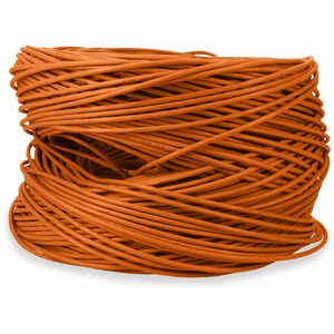 AddOn 1000ft Non-Terminated Orange CAT 5E PVC Bulk Cable - 1000 ft Category 5e Network Cable for Patch Panel, Hub, Switch, Media Converter, Router, Network Device - First End: Bare Wire - Second End: Bare Wire - Patch Cable - 24 AWG - Orange - 1