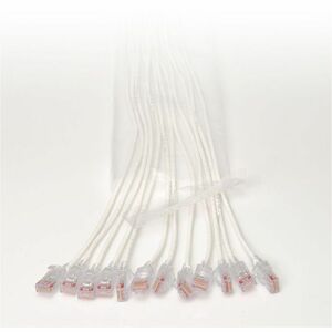 Ortronics EZ Patch Flat Pack Reduced Diameter CAT6A 9ft, 12 Pack, White