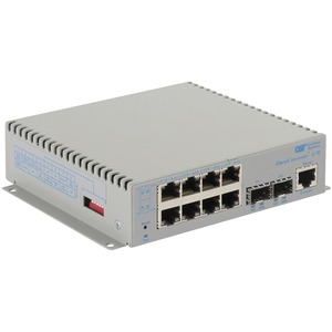 Omnitron Systems OmniConverter Managed Gigabit, MM ST, RJ-45, Ethernet Fiber Switch - 8 x 10/100/1000BASE-T, 2 x 1000BASE-X, AC Power, 5 Year Warranty