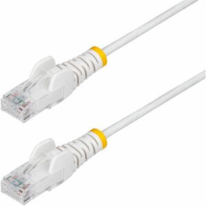 StarTech.com 2ft White Slim CAT6 Ethernet Cable, Slim Snagless RJ45, UTP, LSZH, 28AWG Bare Copper, Slim Network Patch Cord, Fluke Tested