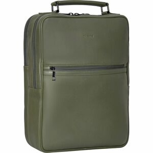 Champs Onyx Carrying Case (Backpack) for 11" to 15.6" Notebook - Khaki - RFID Resistant - Top Grain Cowhide Leather Body - Patterned Lining - Shoulder Strap, Trolley Strap - 14.5" Height x 11" Width x 3.5" Depth - 3.43 gal Volume Capacity
