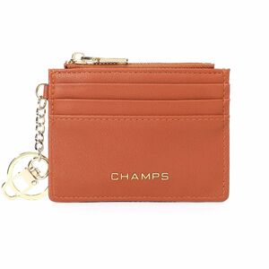 Champs Iconic Carrying Case Credit Card - Tan - Vegan Leather, Faux Leather Body - 0.3" Height x 3.5" Width