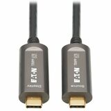Eaton Tripp Lite Series USB-C to USB-C Plenum-Rated Fiber Active Optical Cable (AOC) - 4K 60 Hz, HDR, 4:4:4, M/M, Black, 15 m (49 ft.), Video-Only