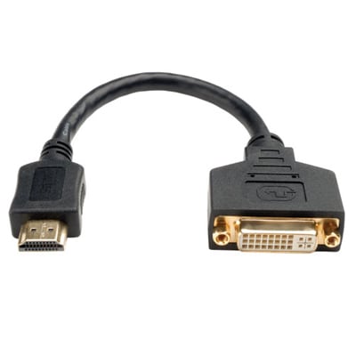[04HDMIm2DVIDf] Tripp Lite HDMI to DVI Adapter Video Converter (HDMI-M to DVI-D F), 8-in. (20.32 cm)
