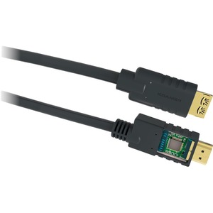 Kramer Active High Speed HDMI Cable with Ethernet - 35 ft HDMI A/V Cable for Audio/Video Device - First End: 1 x HDMI Type A Digital Audio/Video - Male - Second End: 1 x HDMI Type A Digital Audio/Video - Male - 18 Gbit/s - Supports up to 3840 x 2160 - Shielding - Gold Plated Connector - 28 AWG - Black