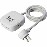 Eaton Tripp Lite Series Safe-IT 32W 2-Outlet Power Strip - 5-15R Outlets, 3 USB Ports, 6 ft. (1.8 m) Cord, Antimicrobial Protection, White