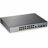 ZYXEL GS1350-18HP 16-Port Gigabit Smart Nebula Cloud Managed PoE Switch | 16 PoE+ Ports at 250W with 2 SFP Uplinks