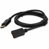 AddOn 6ft DisplayPort 1.2 Male to DisplayPort 1.2 Female Black Cable For Resolution Up to 3840x2160 (4K UHD)