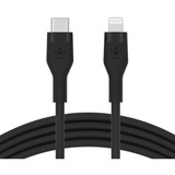 Belkin USB-C Cable with Lightning Connector - 6.56 ft Lightning/USB-C Data Transfer Cable for iPhone, iPad, iPod, iPad Pro, iPad Air, iPad mini - First End: 1 x USB Type C - Male - Second End: 1 x Lightning - Male - MFI - Black