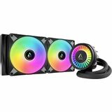 Arctic Liquid Freezer III 280 A-RGB Cooling Fan/Radiator/Pump - 2 x Fan(s) - 69.90 CFM Maximum Airflow - 1900 rpm - Liquid Cooler Cooler - Fluid Dynamic Bearing - 3-Pin A-RGB Connector, 4-Pin PWM Connector, 3-Pin A-RGB Connector + 3-Pin Plug - Compatible Intel Socket: LGA-1700, Socket LGA-1851, LGA-1200, H LGA-1156, H2 LGA-1155, H4 LGA-1151, H3 LGA-1150 - Compatible AMD Socket: AM4, AM5 - ARGB LED - Black - Aluminum Radiator - Case, Motherboard, CPU, Processor