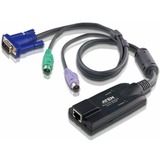 ATEN KVM Cable-TAA Compliant - USB KVM Cable for Keyboard, Mouse, Monitor, KVM Switch, Video Device - First End: 1 x RJ-45 Network - Female - Second End: 1 x 6-pin Mini-DIN (PS/2) - Female, 1 x 6-pin Mini-DIN (PS/2) - Female, 1 x 15-pin HD-15 - Male - Black - 1
