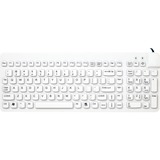 Man & Machine Low Profile Premium Waterproof Disinfectable Keyboard - Cable Connectivity - USB Interface - English, French - Computer - PC, Mac - Industrial Silicon Rubber Keyswitch - White
