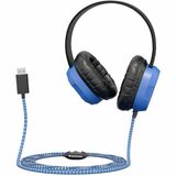 Extreme Headset w/braided cable, inline volume control and built-in microphone w/USB-A connector (Blue)