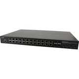 Transition Networks Managed Hardened Gigabit Ethernet PoE+ Rack Mountable Switch - 24 Ports - Manageable - Gigabit Ethernet - 10/100/1000Base-T - 4 Layer Supported - Modular - 4 SFP Slots - 36 W Power Consumption - 370 W PoE Budget - Twisted Pair, Optical Fiber - Rack-mountable