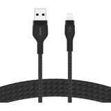 Belkin USB-A Cable with Lightning Connector - 6.60 ft Lightning/USB Data Transfer Cable for iPhone, iPad, iPod, iPad Pro, iPad Air, iPad mini - First End: 1 x USB Type A - Male - Second End: 1 x Lightning - Male - MFI - Black