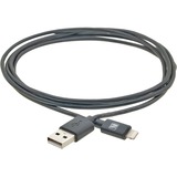 Kramer Apple USB Sync & Charging Cable with Lightning Connector - Black - 3 ft Lightning/USB Data Transfer Cable for iPhone, iPod nano, iPad mini, iPod touch, iPad Air, iPad - First End: 1 x USB 2.0 Type A - Male - Second End: 1 x Lightning - Male - MFI - Black
