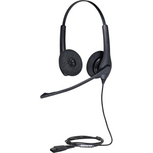 Jabra BIZ 1500 Headset - Stereo - Quick Disconnect - Wired - 150 Ohm - 20 Hz to 4.50 kHz - Over-the-head - Binaural - Supra-aural - 3.12 ft Cable - Noise Canceling - Black