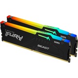 Kingston FURY Beast 16GB (2 x 8GB) DDR5 SDRAM Memory Kit - For Desktop PC, Motherboard - 16 GB (2 x 8GB) - DDR5-5600/PC5-44800 DDR5 SDRAM - 5600 MHz Single-rank Memory - CL40 - 1.25 V - Non-ECC - Unbuffered - 288-pin - DIMM - Lifetime Warranty
