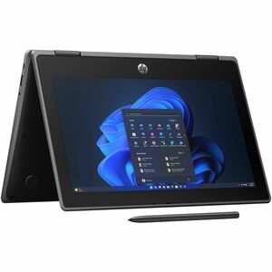 HP Pro x360 Fortis G11 11.6" Touchscreen Rugged Convertible 2 in 1 Notebook - HD - Intel N-Series N200 - 4 GB - 128 GB Flash Memory - Jack Black - Smart Buy