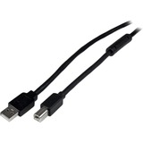 StarTech.com 65ft (20m) Active USB 2.0 A to B Cable, Long USB Cable, USB Printer Cable, 1x USB A (M), 1x USB B (M), Black
