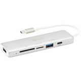 Eaton Tripp Lite Series USB-C Multiport Adapter, USB 3.x (5Gbps), USB-A/C Hub Ports, Card Reader, Silver