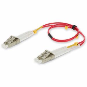 AddOn 5m LC to LC Red OM4 Duplex OFNP (Plenum-Rated) Fiber Patch Cable