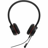 Jabra Evolve 20SE Headset - Stereo - USB Type C - Wired - 32 Ohm - 150 Hz to 7 kHz - On-ear - Binaural - Supra-aural - 3.94 ft Cable - Electret Condenser Microphone - Black