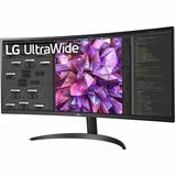 LG 34BQ60QC-B 34" Class UWQHD Curved Screen LCD Monitor - 21:9 - Textured Black