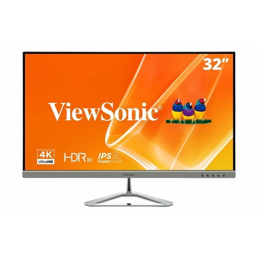 ViewSonic VX3276-4K-MHD 32 Inch 4K Monitor, IPS Display with HDR10 and Eye Care Technology for Ultimate Home and Office Entertainment, Ultra-Thin Bezels, DisplayPort for Daisy Chain, and HDMI Inputs