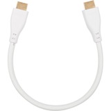 Rocstor Premium HDMI Cable with Ethernet - 4K/60Hz - 1 ft HDMI A/V Cable for HDTV, Cable Box, Satellite Receiver, Blu-ray Player, Computer, Projector, Gaming Console, Flat Panel Display, Monitor, Home Theater System, Audio/Video Device - First End: 1 x 19-pin HDMI 2.0 Digital Audio/Video - Male - Second End: 1 x 19-pin HDMI 2.0 Digital Audio/Video - Male - 18 Gbit/s - Supports up to 3840 x 2160 - Shielding - Gold Plated Connector - 28 AWG - White