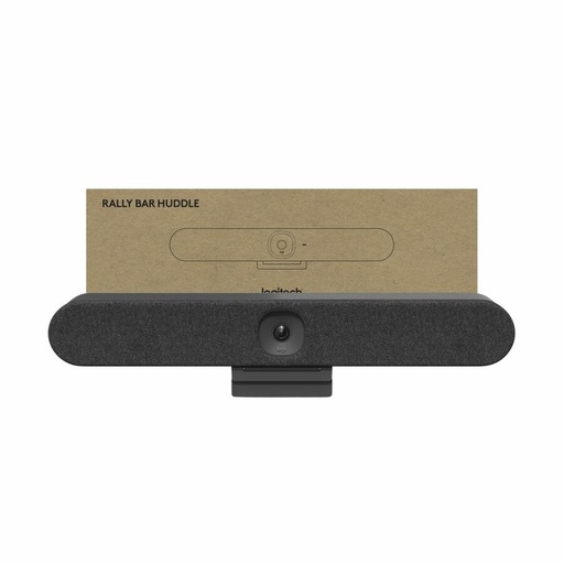 Logitech Rally Bar Huddle Video Conferencing Bar for Huddle Spaces and Small Rooms, All-in-one 4K Camera, AI-Powered Audio, USB Plug-and-Play, Works with Zoom, Microsoft Teams, Google Meet