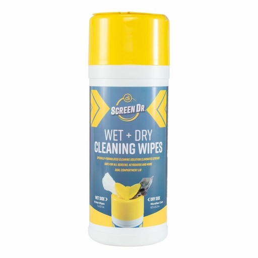 Digital Innovations ScreenDr Wet/Dry Streak-Free Wipes, 70-pack