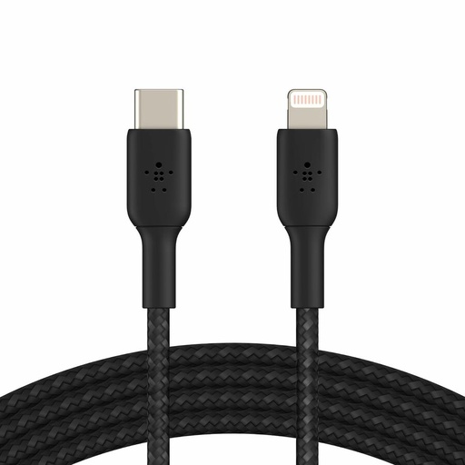 Belkin 30W USB-C to Lightning Cable - Nylon, Braided - M/M - 2m/6.6ft - Black