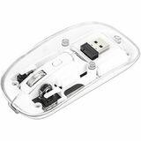 Manhattan Transparent Rechargeable Wireless USB Mouse - Optical - Wireless - 33 ft - Radio Frequency - 2.40 GHz - Rechargeable - White - USB Type A - 1600 dpi - Scroll Wheel - 4 Button(s) - Symmetrical