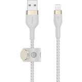 Belkin USB-A Cable with Lightning Connector - 9.80 ft Lightning/USB Data Transfer Cable for iPhone, iPad, iPod, iPad Pro, iPad Air, iPad mini - First End: 1 x USB Type A - Male - Second End: 1 x Lightning - Male - MFI - White