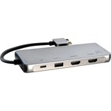 SMK-Link USB-C Dual 4K Multi-Stream Mini Docking Station for Apple MacBook Air - MacBook Pro - Dual 4k HDMI, VGA, 100W PD, 4 x USB-A - GbE