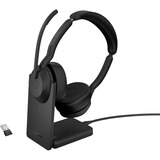 Jabra Evolve2 55 Headset - Stereo - Wireless - Bluetooth - 98.4 ft - 20 Hz to 20 kHz - On-ear - Binaural - Supra-aural - MEMS Technology, Noise Cancelling Microphone - Noise Canceling - Black