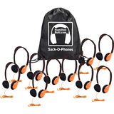 Hamilton Buhl Sack-O-Phones Headphone - Stereo - Mini-phone (3.5mm) - Wired - 32 Ohm - 20 Hz to 20 kHz - On-ear - Binaural - Ear-cup - 5 ft Cable - Orange - 10