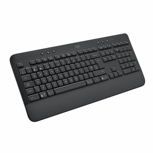 Logitech Signature K650 Comfort Full-Size Wireless Keyboard with Wrist Rest, BLE Bluetooth or Logi Bolt, Graphite