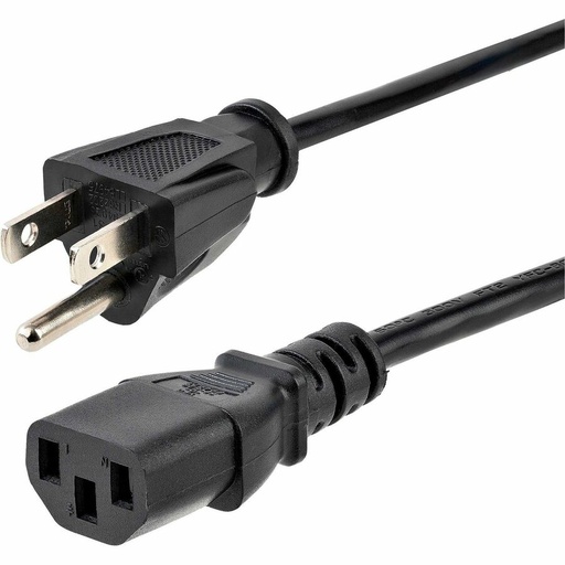 StarTech 10ft (3m) Computer Power Cord, NEMA 5-15P to C13, 10A 125V, 18AWG, Black Replacement AC PC Power Cord, TV/Monitor Power Cable