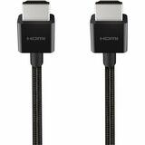 Belkin 8K Ultra High Speed HDMI 2.1 Braided Cable - 3.30 ft HDMI A/V Cable for Audio/Video Device, PlayStation 5, Xbox Series X, MacBook, Notebook, Media Player, DVD Player, Cable Box, Gaming Console, Apple TV - First End: 1 x HDMI 2.1 Digital Audio/Video - Male - Second End: 1 x HDMI 2.1 Digital Audio/Video - Male - Supports up to 7680 x 4320 - Black