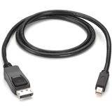 Black Box Mini DisplayPort to DisplayPort Cable, MM, 3-ft. (0.9-m) - 3 ft DisplayPort/Mini DisplayPort A/V Cable for Audio/Video Device, Notebook, PC - First End: 1 x Mini DisplayPort 1.1 Digital Audio/Video - Male - Second End: 1 x DisplayPort 1.1 Digital Audio/Video - Male - 5.4 Gbit/s - Gold Plated Connector - Black