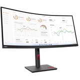 Lenovo ThinkVision T34w-30 34" Class UW-QHD Curved Screen LED Monitor - 21:9 - Raven Black - 34" Viewable - Vertical Alignment (VA) - WLED Backlight - 3440 x 1440 - 16.7 Million Colors - 350 Nit - 4 ms - 60 Hz Refresh Rate - HDMI - DisplayPort - USB Hub