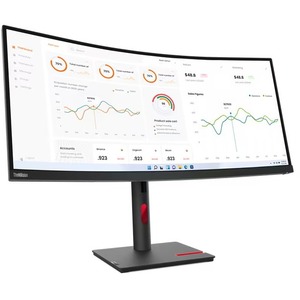 Lenovo ThinkVision T34w-30 34" Class UW-QHD Curved Screen LED Monitor - 21:9 - Raven Black - 34" Viewable - Vertical Alignment (VA) - WLED Backlight - 3440 x 1440 - 16.7 Million Colors - 350 Nit - 4 ms - 60 Hz Refresh Rate - HDMI - DisplayPort - USB Hub