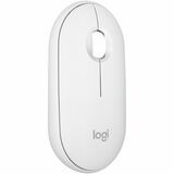 Logitech Pebble Mouse 2 M350s Slim Bluetooth Wireless Mouse, Portable, Customizable Button, Quiet Clicks, Tonal White