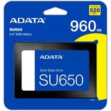 Adata Ultimate SU650 960 GB Solid State Drive - 2.5" Internal - SATA (SATA/600) - Black