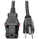 Eaton Tripp Lite Series Computer Power Cord, NEMA 5-15P to Locking C13 - 10A, 125V, 18 AWG, 6 ft. (1.83 m)