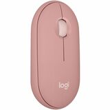 Logitech Pebble Mouse 2 M350s Slim Bluetooth Wireless Mouse, Portable, Customizable Button, Quiet Clicks, Tonal Rose